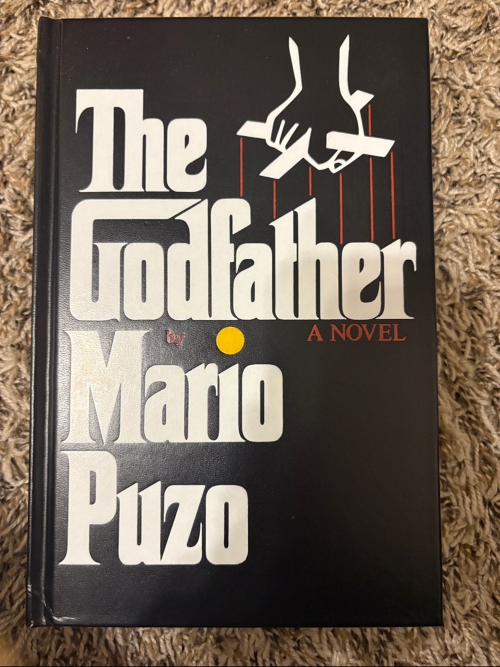 The Godfather by Mario Puzo - Black Cover with White & Red Accents